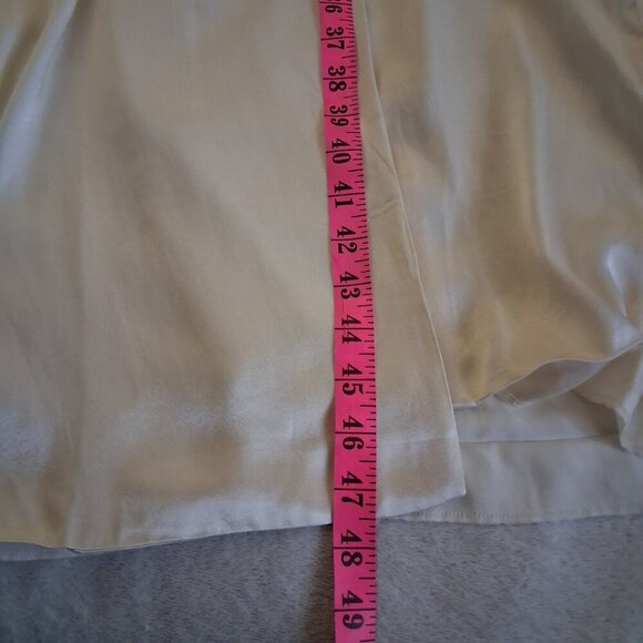 Something Navy NWT Women's S Ivory Grand Lapel Satin Long Trench Coat *FLAWS* - Picture 12 of 16